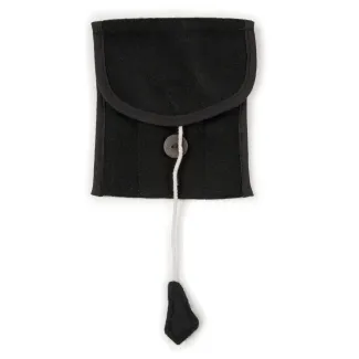 Wikinger Nadelbinden Stricknadel Set mit Tasche Ragnhild aus Horn in Schwarz Frontansicht 4
