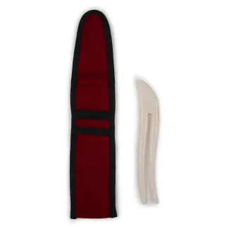 Wikinger Haarnadel Sira mit Tasche aus Knochen in Rot Frontansicht