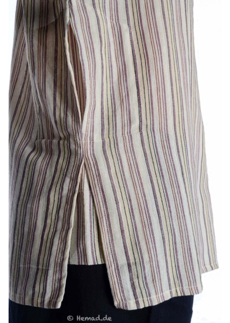 Fischerhemd beige braun gestreift