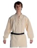Mittelalter Schnürhemd Artus in Beige Frontansicht
