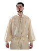 Mittelalter Schnürhemd Artus in Beige Frontansicht 2