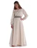 Mittelalter Bluse Gotelinde in Beige Frontansicht