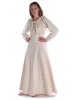 Mittelalter Bluse Gotelinde in Beige Frontansicht 11