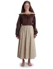 Mittelalter Bluse Gotelinde in Braun Frontansicht 8
