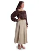 Mittelalter Bluse Gotelinde in Braun Seitenansicht 2