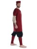 Mittelalter Wadenwickel Balder Set mit Fibeln in Rot Frontansicht 4