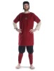 Mittelalter Wadenwickel Balder Set mit Fibeln in Rot Frontansicht 5