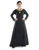 Mittelalter Kleid Hildegunde in Schwarz Frontansicht
