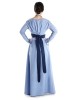 Mittelalter Kleid Hildegunde in Hellblau Rückansicht 2