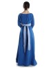 Mittelalter Kleid Hildegunde in Königsblau Rückansicht