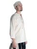 Mittelalter Schnühemd Edward in Beige Seitenansicht 2