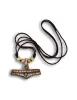 Wikinger Halskette Thorshammer Mjölnir Rømersdal aus Knochen in Beige Frontansicht