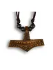 Wikinger Halskette Thorshammer Mjölnir Rømersdal aus Knochen in Braun Frontansicht 2