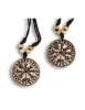 Wikinger Halskette Vegvísir Futhark aus Knochen in Beige Frontansicht 2