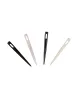 Wikinger Nadelbinden Stricknadel Set mit Tasche Alfhild aus Knochen, Horn in Braun Frontansicht 2