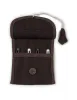 Wikinger Nadelbinden Stricknadel Set mit Tasche Alfhild aus Knochen, Horn in Braun Frontansicht 3