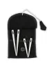 Wikinger Nadelbinden Stricknadel Set mit Tasche Ragnhild aus Horn in Schwarz Frontansicht