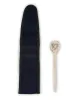 Wikinger Haarnadel Freyja mit Tasche aus Knochen in Blau Frontansicht