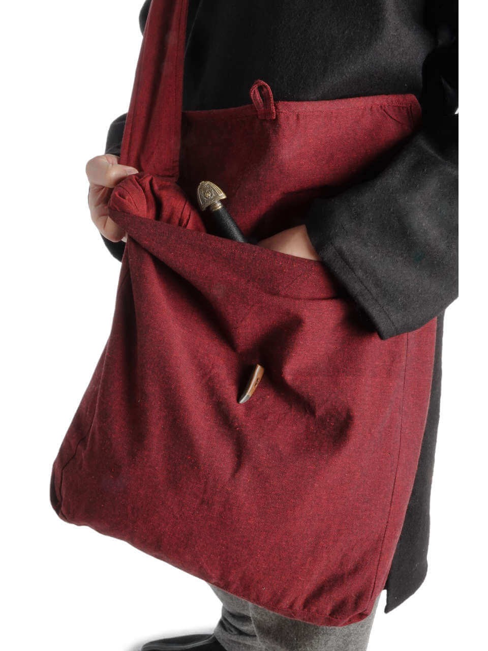 Grün LARP Schwarz Beige Mittelalter Tasche Wieland aus Baumwolle Rot Braun 